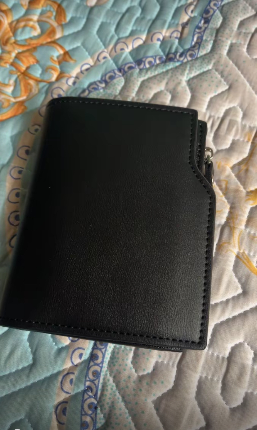 Black Foldable Wallet with coins zipper